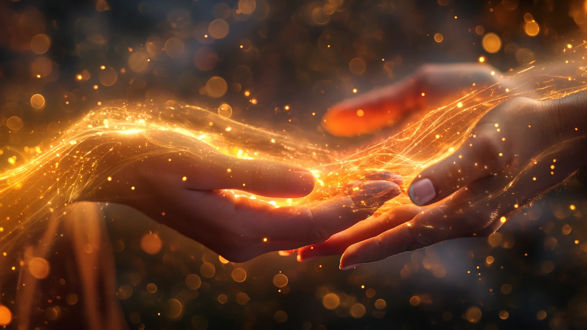 Eine Hand überträgt ihre Kraft auf eine andere Hand